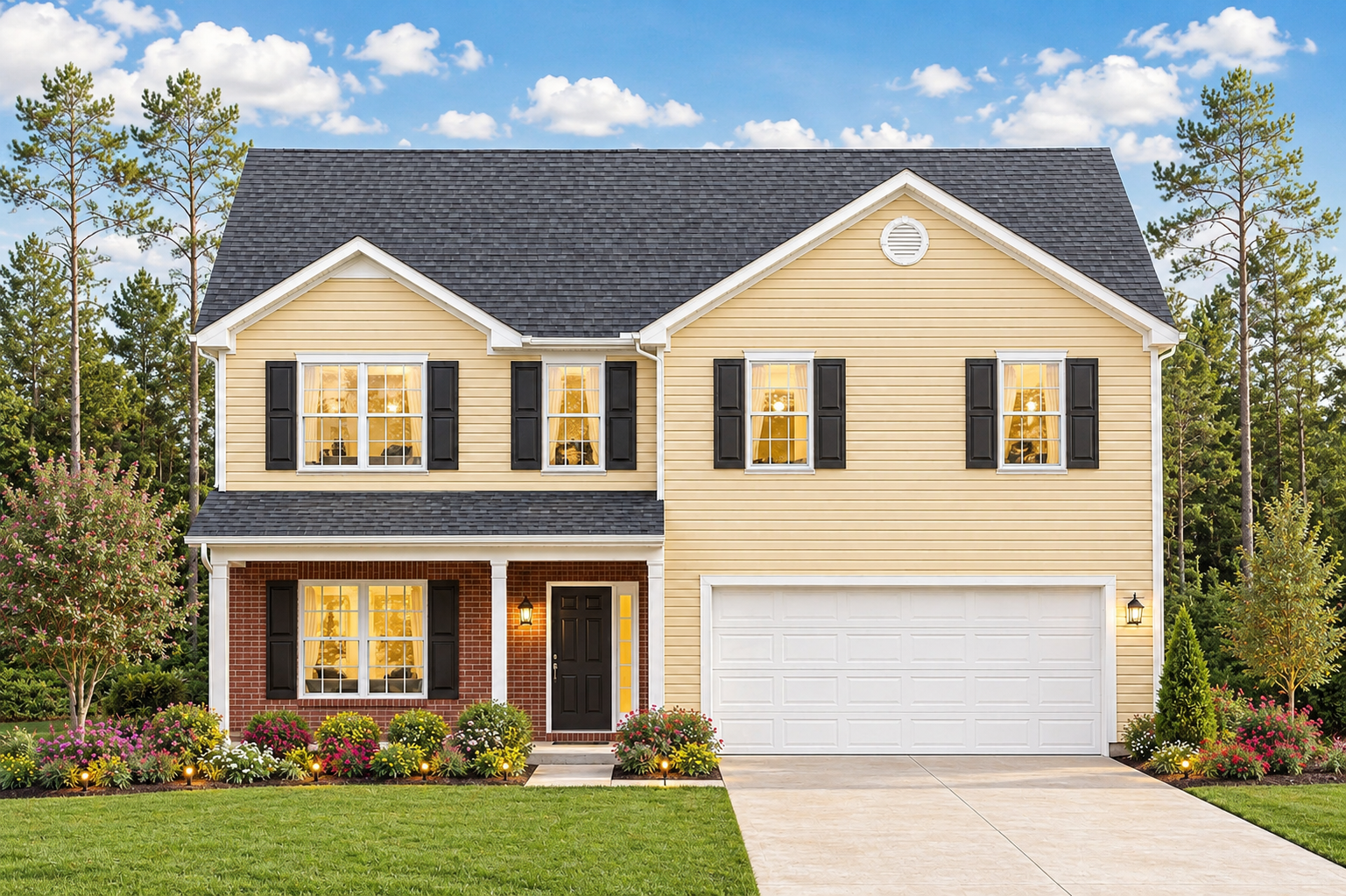 The James four-bedroom home plan exterior, shown as a previously built home from this plan